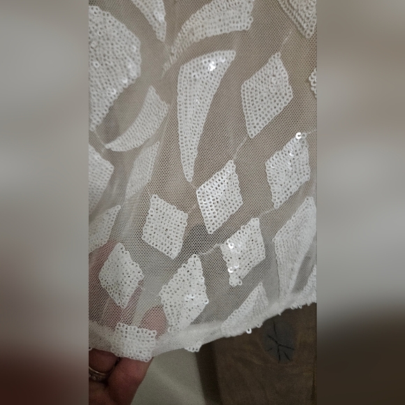 SUPERDOWN Tiff Sequin Mini Dress In White. Size Medium NWT - Picture 10 of 15